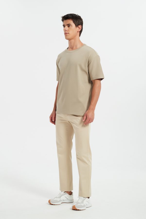 Oversized Twill Knit Tee // Tan - Image 2