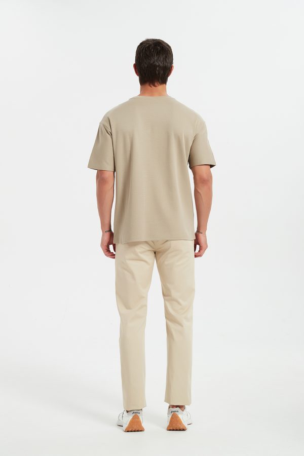 Oversized Twill Knit Tee // Tan - Image 3