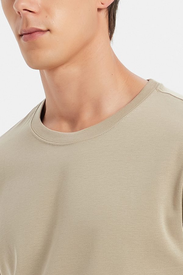Oversized Twill Knit Tee // Tan - Image 5