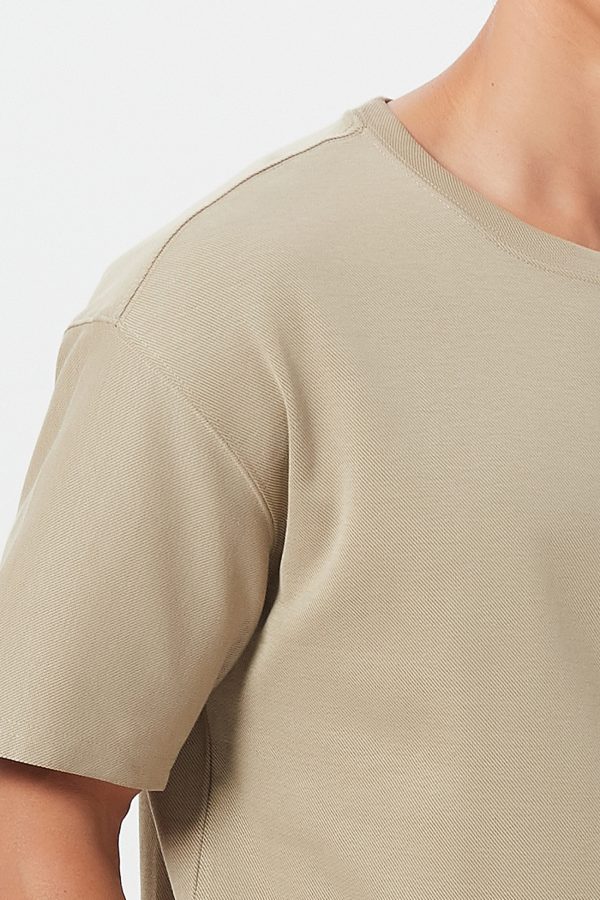 Oversized Twill Knit Tee // Tan - Image 6